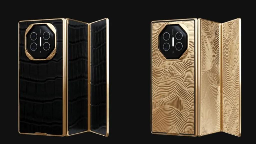 Mate xt ultimate design, a triple:fold smartphone, launched in a 24k gold collection