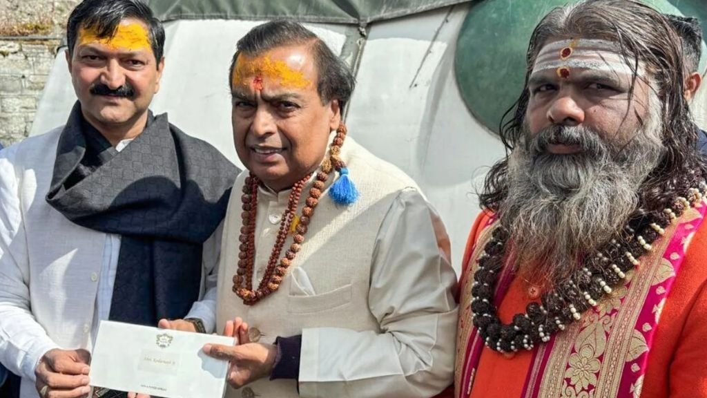 On his trip to badri,kedarnath dham, famous industrialist mukesh ambani gave rs.  5 crore.