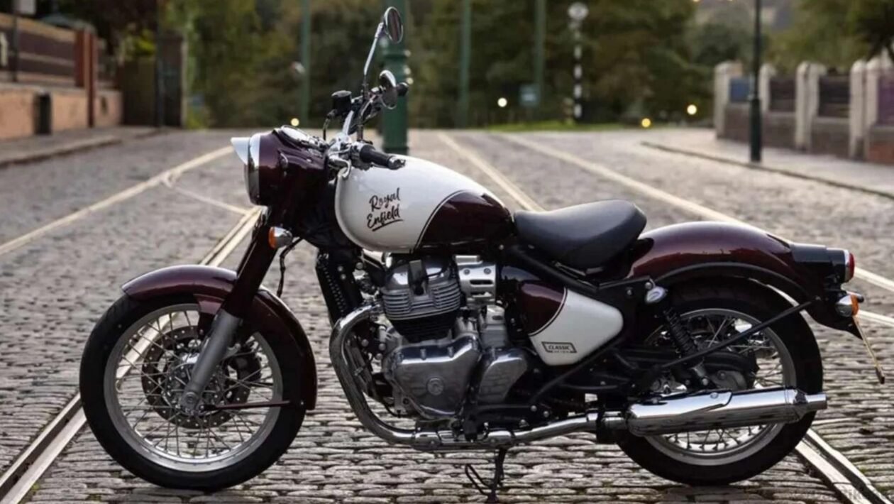 The royal enfield goan classic 350 teaser has been revealed to be launched in india on november 23