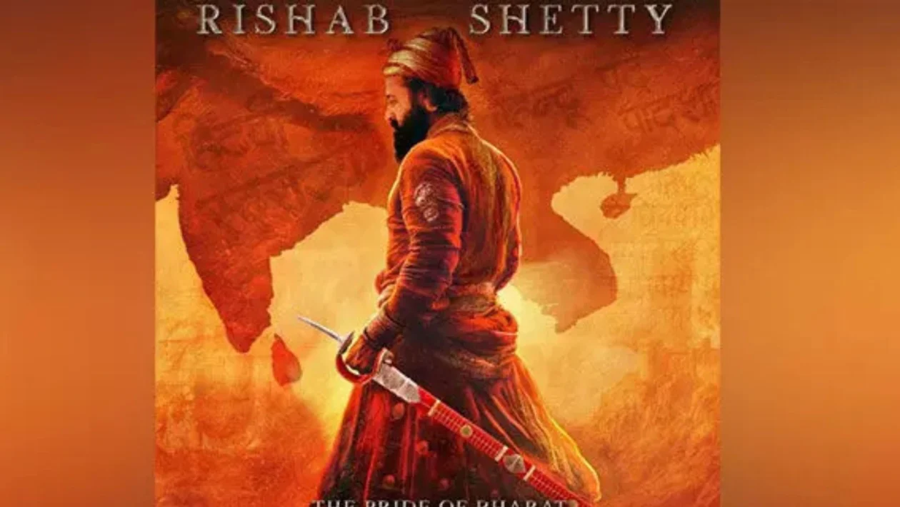 The first look reveals that rishabh shetty star of kannada will portray shivaji maharaj