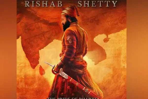 The first look reveals that rishabh shetty star of kannada will portray shivaji maharaj